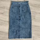 The Comfy Denim acid washed split pencil blue jean skirt, stretchy and / Size S Photo 8