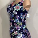 Anne cole NEW.  twist front underwire floral print tankini set. 36DD-cup/L-bottom Photo 6