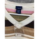 basic editions  XL Womens Sweater Pullover Ribbed V-Neck Long Sleeve Striped NWOT Photo 3