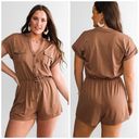 Daytrip  brown utility stretch spandex romper beach boho casual minimalist Photo 1