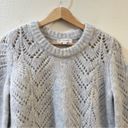 Intermix  Womens Wool Knit Pull-Over Sweater Size S Heather Blue Cream Photo 4