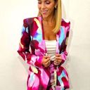 ZARA  Satin Affect Multi Color Belted Blazer Size S NEW Photo 0