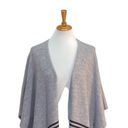 Cupcakes and Cashmere  Striped Poncho Gray Size L Bohemian Minimalist Coastal Photo 5