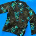 XOXO Vintage 90s Dark Green Floral 3/4th Sleeve Textured Wrap Top Photo 1