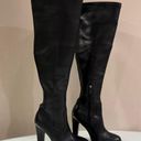 Guess  Taylin Women's Black Faux Leather Lugged Sole Thigh-High Boots Size 6.5 Photo 1