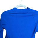 Halara  Crop Top Womens Medium Blue Ribbed Stretch Long Sleeve Activewear Photo 1