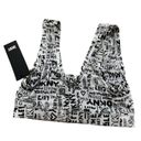 DKNY  Black White Graffiti Bralette Bra Size Small NEW Photo 1