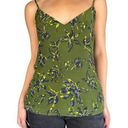 L'Agence  100% Silk Green Floral Printed Top Size Small Photo 0