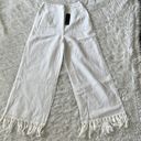 Lulus  Women’s Blissfully Boho Ivory Tasseled Wide-Leg Pants size Small Photo 0