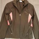 Danskin  Brown Coral Full Zip Hooded Mesh Lining Windbreaker Jacket S Photo 0