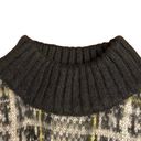 Nine West  fuzzy, mock turtleneck sweater in yellow & gray plaid size large Photo 6