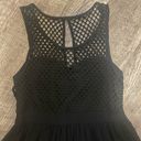 Olivaceous  Black Mesh Empire Waist Skater Mini Dress Photo 2