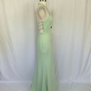 AQUA Women's Formal Dress by  Size 8 Green Crepe Beaded Backless Long Halter Gown Photo 3