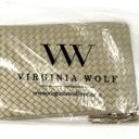 NEW Virginia Wolf Mimi Metallic Golf Vegan Leather Elegant Classic Woven Pouch Photo 2