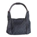 Gucci  GG Canvas Zippered Hobo Bag Black Brown Photo 0