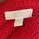 Michael Kors Michael  Chunky Knit Red Zipper Cardigan Sweater Dolman EUC Sz M Photo 9