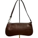JW Pei  Eva Croc Shoulder Bag - Chocolate Brown Photo 7