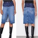 frame denim Frame‎ Reconstructed Denim Ombré Midi skirt- NWT Photo 2