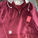 Kimes Ranch Malta Cropped Quarter Zip Sweatshirt in Wine Photo 8