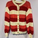 Pop sugar red orange and white strip sweater cardigan Photo 0