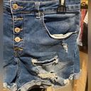 Unbranded women’s denim jean distressed shorts button up size large Photo 1