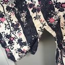 Stripe Floral House Robe Dress Kimono Navy White Pink Medium Photo 3