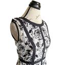 Talbots Womens Dress Size 8 Petite A Line Floral Sleeveless Lined White Black Photo 5