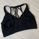 Athleta  Womens Blue & Black Mesh Bra & 7/8 Leggings Athletic Set Size L Photo 2