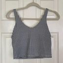 MAVEN THREAD Crop Tank Sports Bra and Leggings Set B&W Gingham Medium Workout Black Photo 4