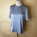 Hugo Boss BOSS  light blue silk stretch keyhole blouse NEW 2 flawed Photo 10