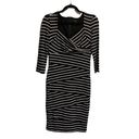 White House | Black Market 217- Black and White Striped Sheath Dress Photo 1