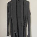 LA Made  Gray Open Waterfall Ribbed Cardigan Wrap XS Photo 2