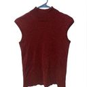 Coldwater Creek Cold water Creek S Turtle Neck Tank Top Sparkly Red Holiday Swank top Christmas Photo 0