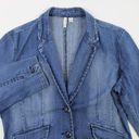 St. John’s Bay St. Johns Bay Women XL Denim Blazer Jacket Stretch Retro Hippie Minimalist Photo 5