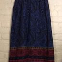Vintage Bleyle 12 Thick Knit Blue Black Pink Paisely Midi Straight Pencil Skirt Photo 3