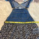 Daisy Vintage 90s Ditsy Floral Denim Overall Romper Size Small Blue w/  Print Photo 5