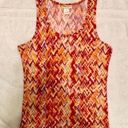 belle du jour  Citrus Orange White Chevron Tank Size Medium Photo 3