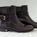 Tory Burch  Women’s Black Tumbled Leather Ankle Flat Booties Boots Size 11M Photo 2