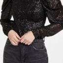 Ramy Brook New!  Black Sequin Hazel Long Sleeve Puff-Sleeve Top Photo 1