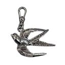 Chloe + Isabel  Sparrow Charm Rhinestone Bird Dove Pendant Silver Tone Photo 3