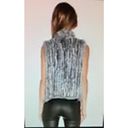 525 America  Luxe Rabbit Fur Open Front  Vest Grey Beige Women's Size M Photo 2