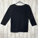 Designers Originals Black 3/4 Sleeve Embellished V Neck Cotton Sweater Large Photo 1