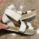 White Espadrille Platform Sandals Size 7 Photo 1