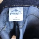 Passports  Womens Jean Capri Pants Sz 18 Dark Wash Denim Eyelets 41x19 High Rise Photo 4