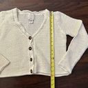 Joie  white knit cropped cotton cardigan sweater size S Photo 8