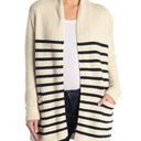 Magaschoni  Womens Striped Shawl Collar Open Front Cardigan Sweater XS Photo 0