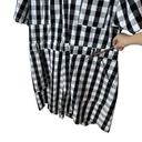 Press Big Bud  Short Sleeve Jumpsuit Size 6XL Gingham Romper Cotton Black White Photo 7