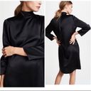 Vince  Mock Neck Silk Dress Black Size Small Photo 11