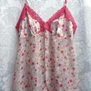 Secret Treasures  Polka Dot Floral Print Lace Trim Sheer Tank Nightie Size L GUC Photo 0