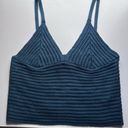 Olive & Oak Nordstrom  Ribbed Crochet Knit V-Neck Bralette Tank Blue Medium NEW Photo 0